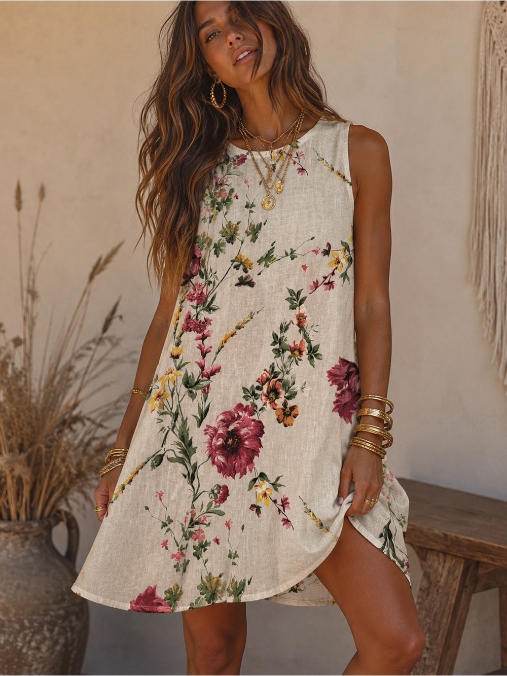 100% linen made in Italy flower mini